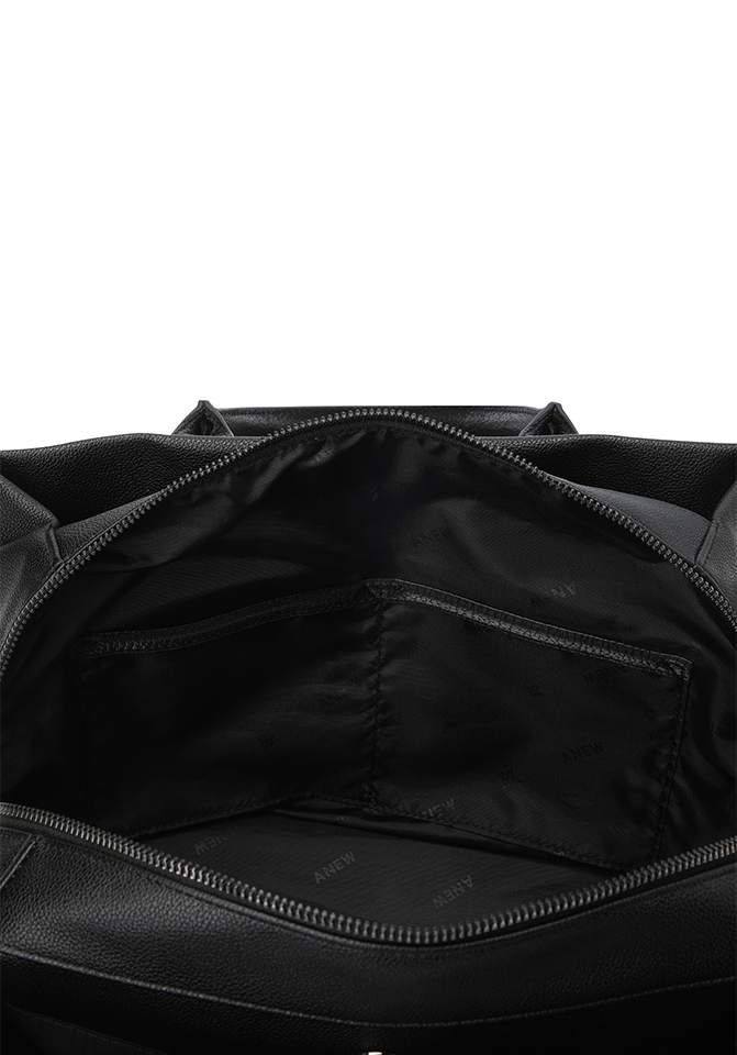 Uni Double Pocket Tote Bag - Black