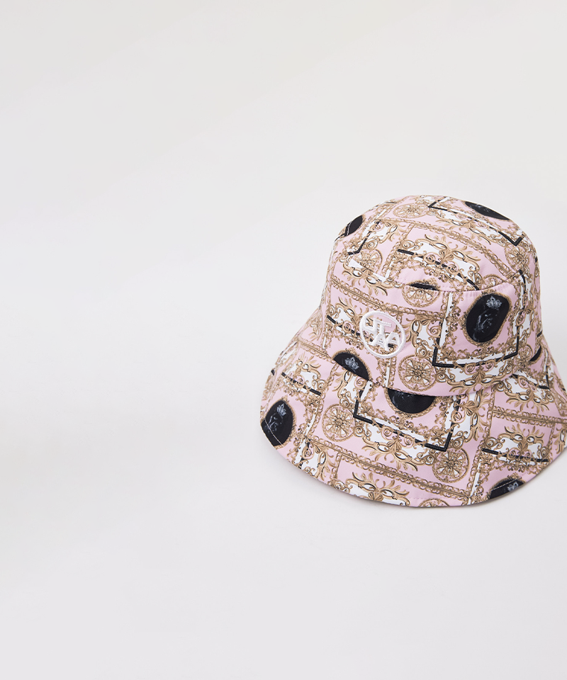 UTAA Women's Color Season Baroque Back Open Bucket Hat - Light Pink