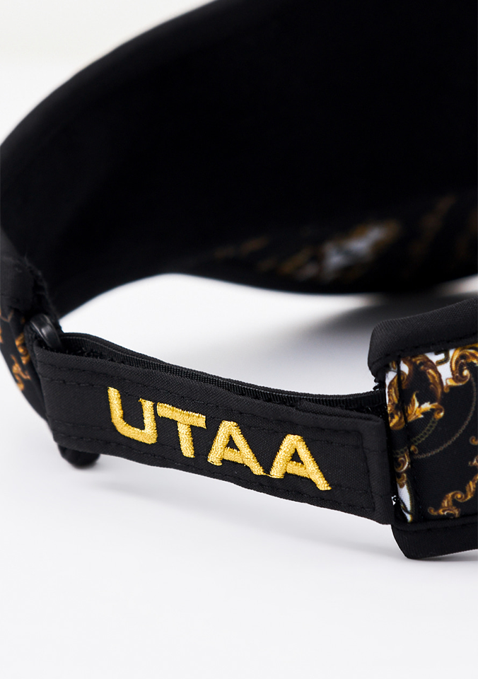 UTAA Women's Midnight Panther Baroque Ribbon Sun Visor - Black