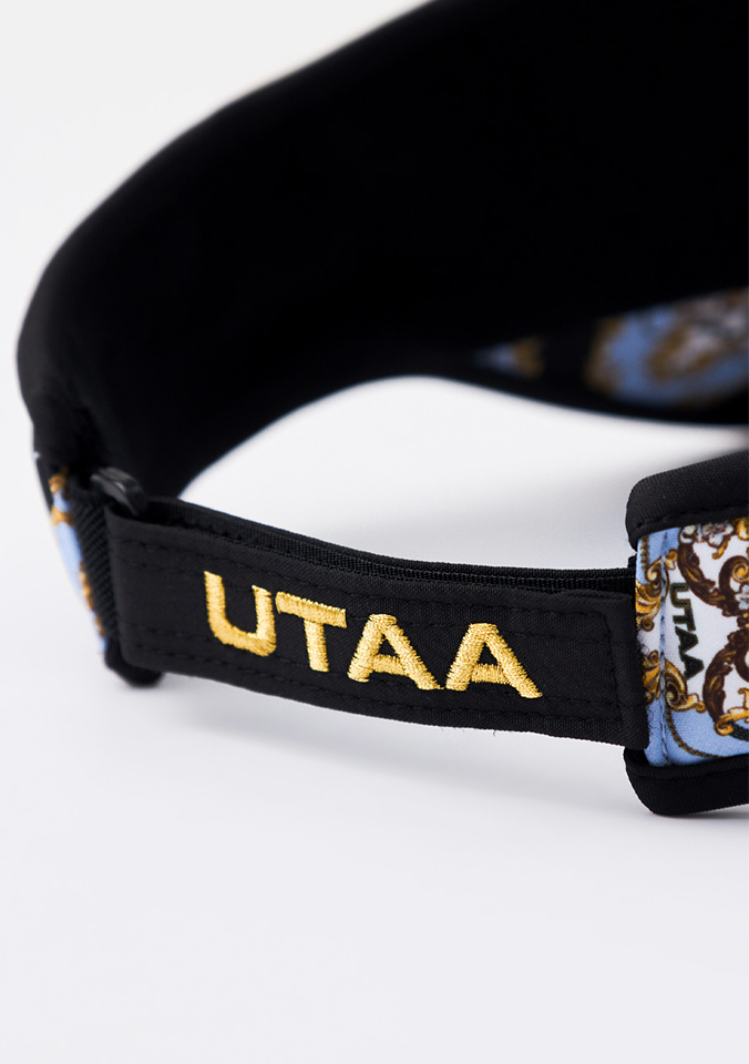 UTAA Women's Midnight Panther Baroque Ribbon Sun Visor - Sky Blue