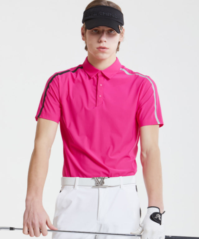 Euro Shoulder Collar T-Shirt - Pink