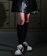 Women's Ribbon Knee Socks - Black