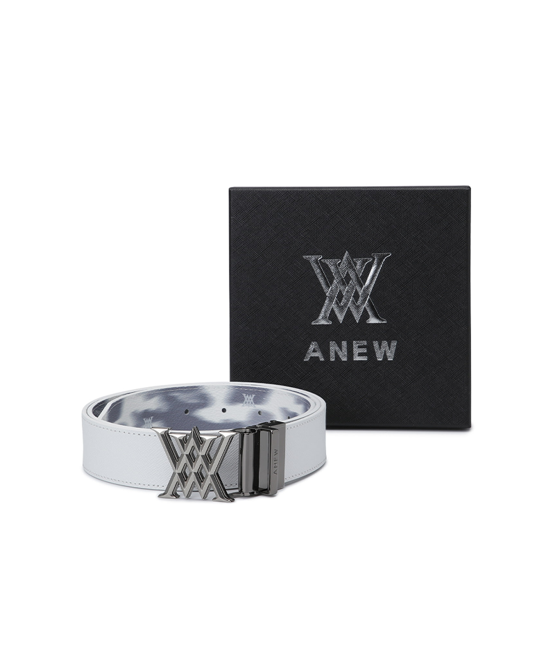Men's Mosaic Reversible Belt - Off White