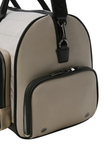 Unisex Fabric Mix Boston Bag - Beige