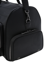 Unisex Fabric Mix Boston Bag - Black