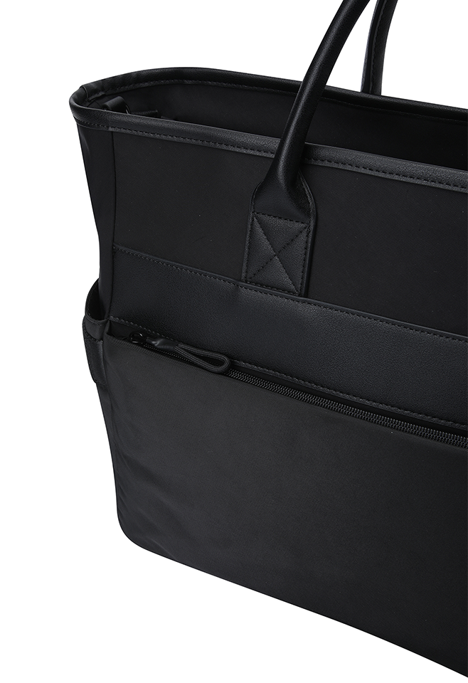 Unisex Big Pocket Tote Bag - Black