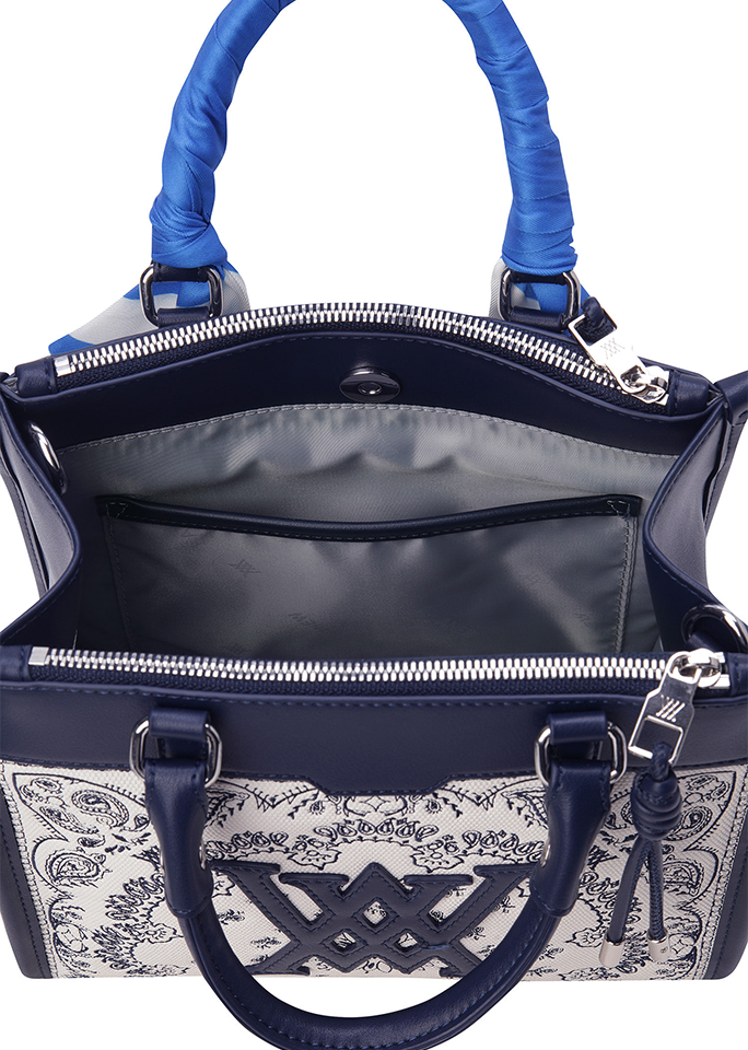 Paisley Tote Bag - Navy