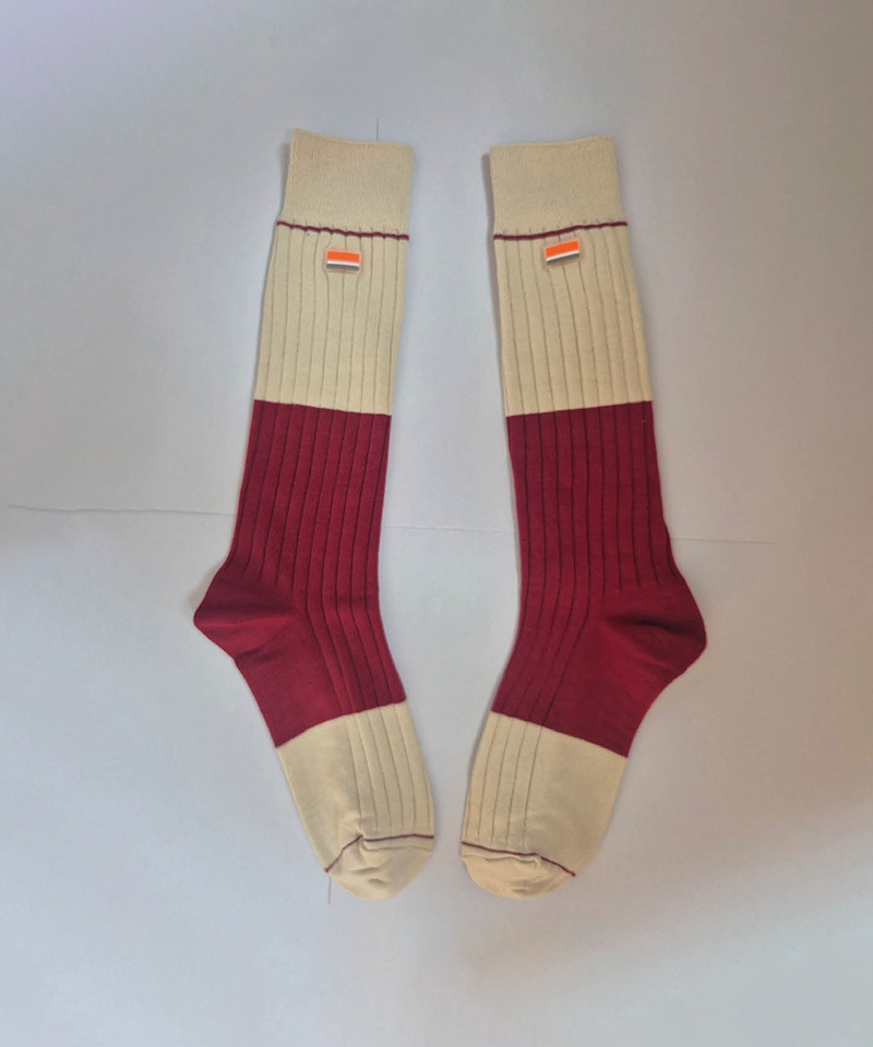 Orange Label Color Blocking Knee Socks - 4 Colors