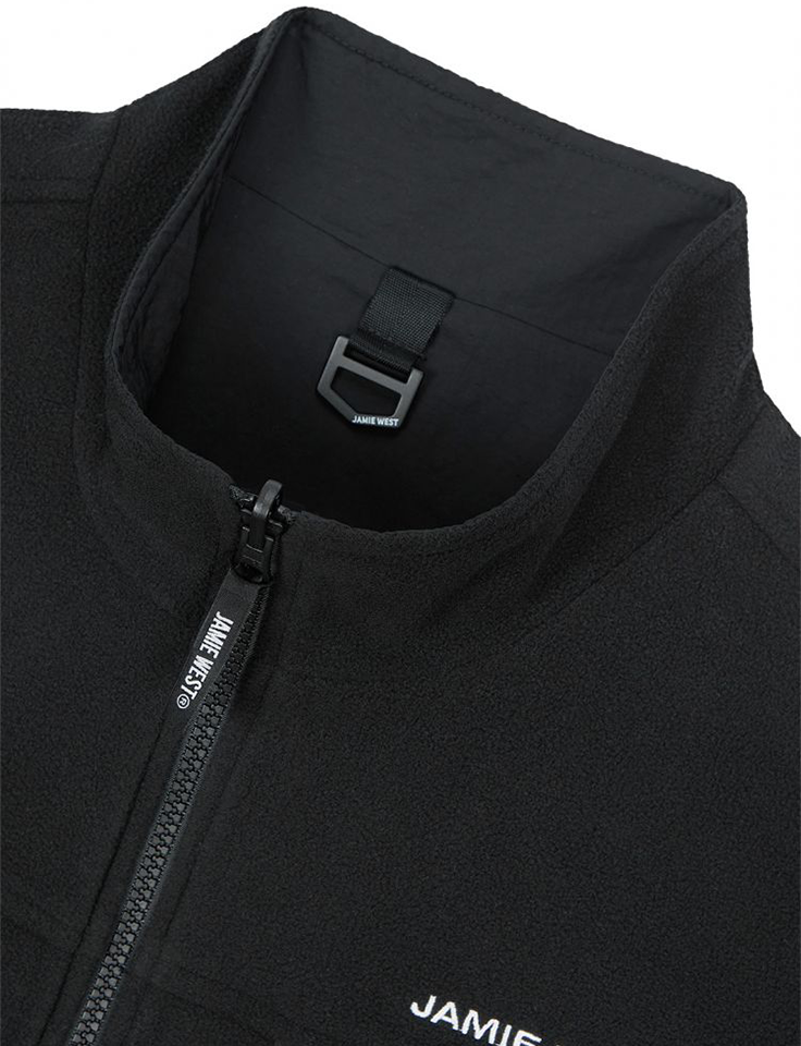 Jamie West Fleece Nylon Reversible Jumper - Black