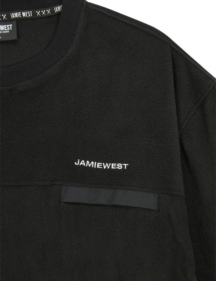 Jamie West Light Fleece Nylon Pocket Pullover - Black