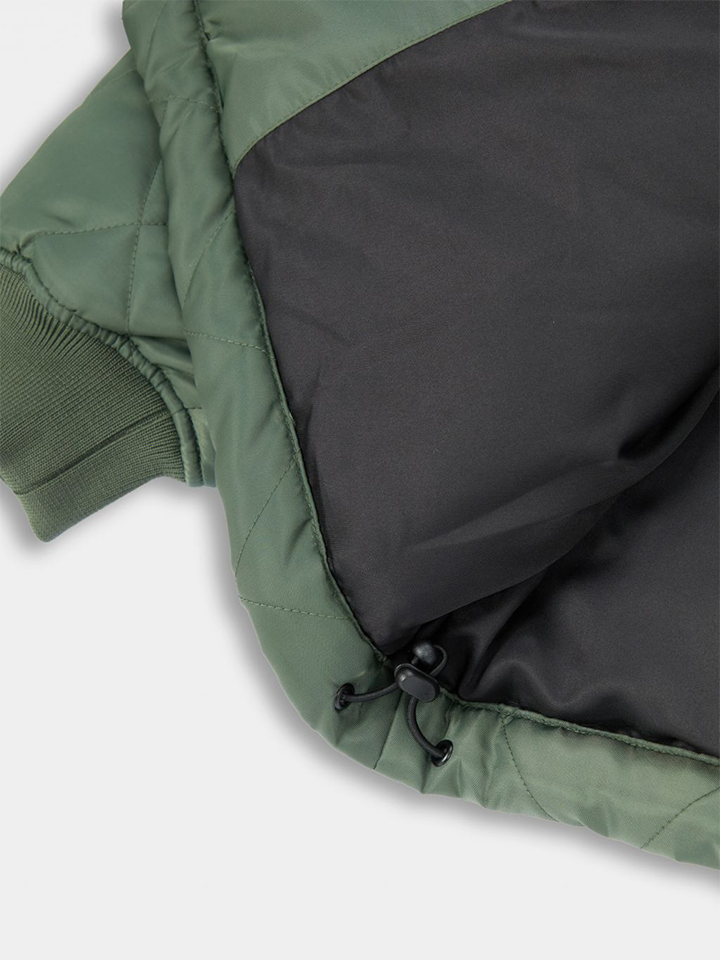 Jamie West Lettering Quilted Detachable Jumper - Green