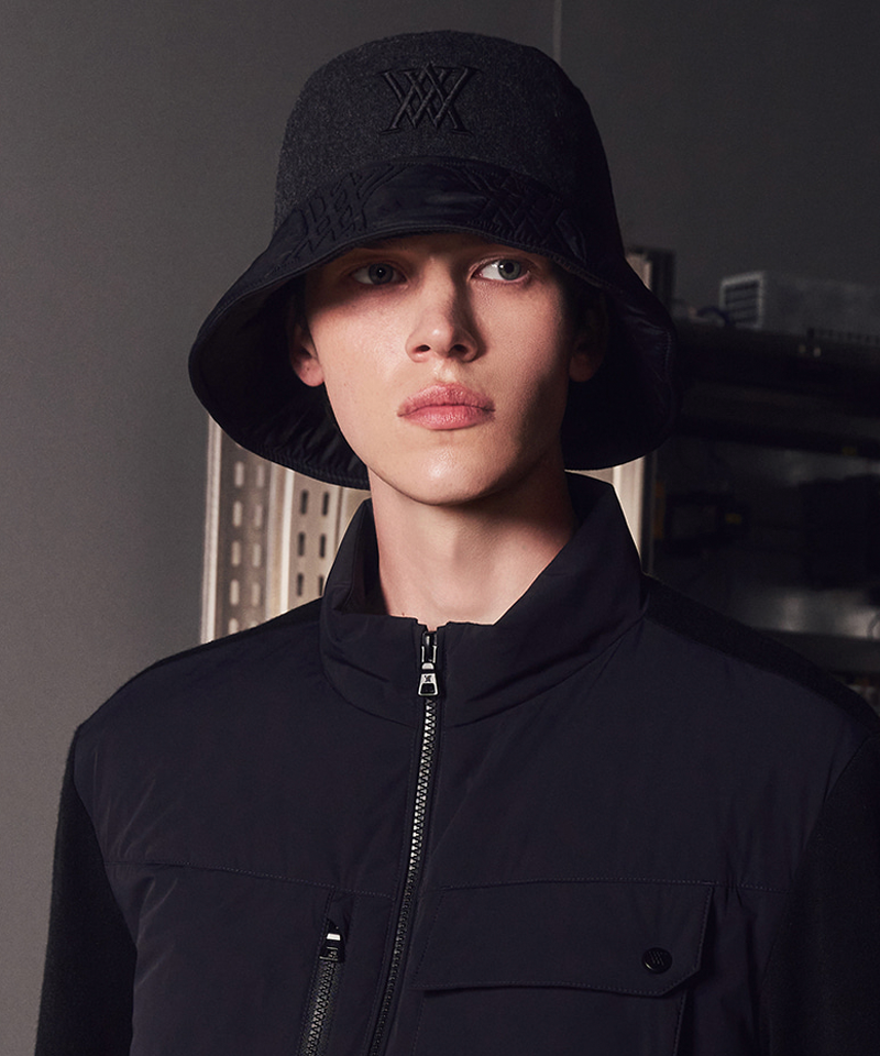 Uni Logo Stitch Padded Bucket Hat - Dark Grey