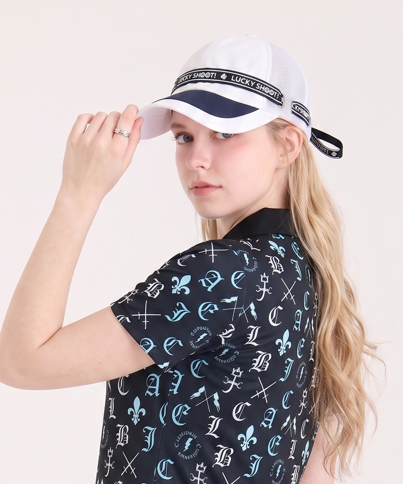 Castelbajac Women's Ribbon Point Mesh Ball Cap - White