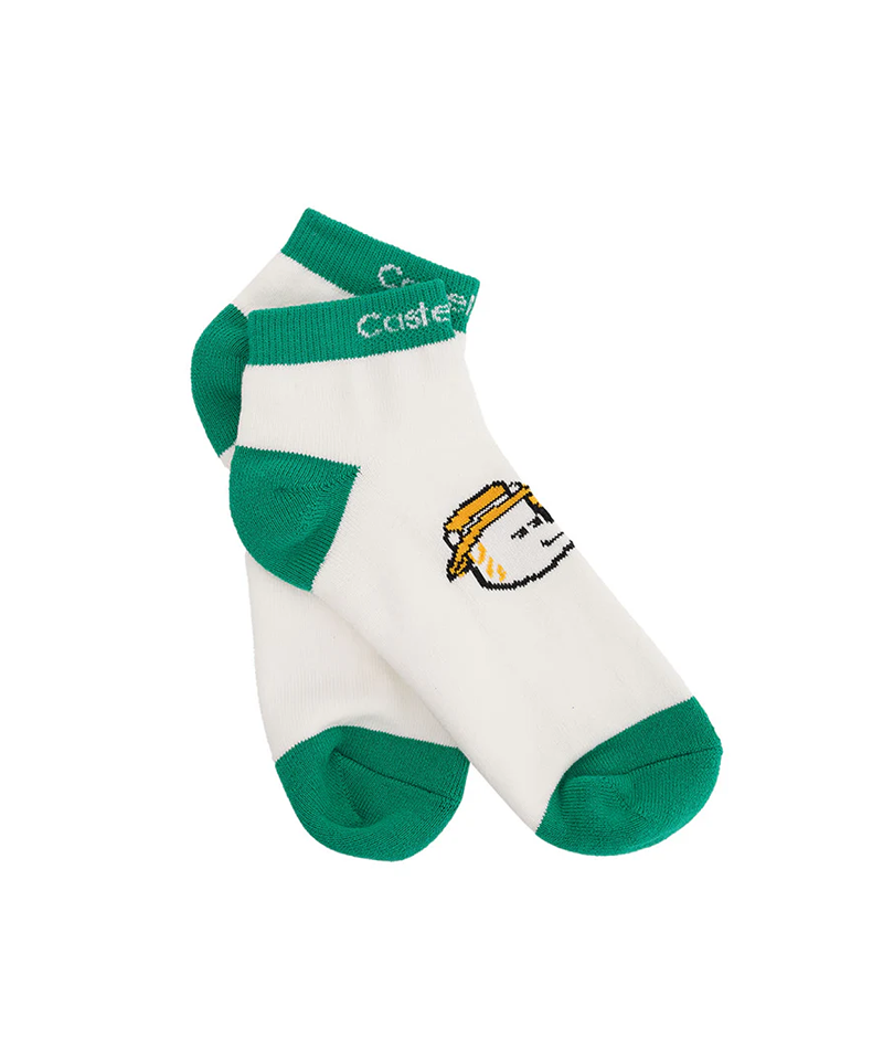 Castelbajac Men's Color Block Character Ankle Socks - Green