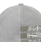 Castelbajac Men's Seersucker Stripe Artwork Ball Cap - Grey