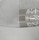 Castelbajac Men's Seersucker Stripe Artwork Ball Cap - Grey