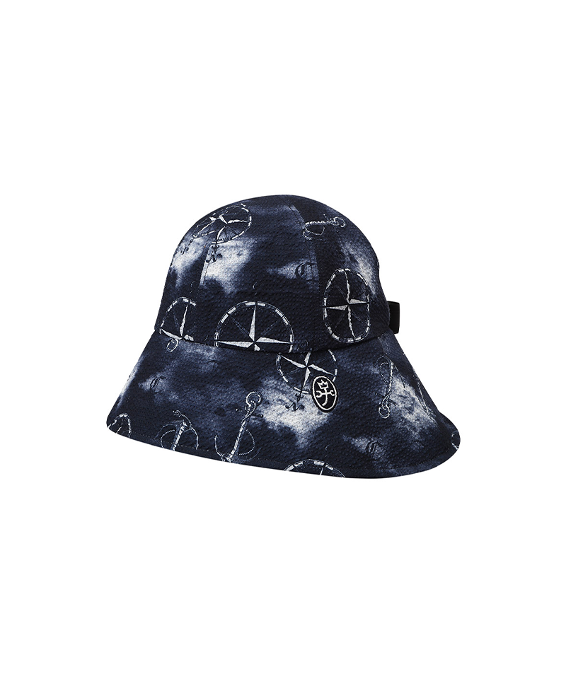 Castelbajac Women's Seersucker Pattern Ribbon Bucket Hat- 2 Colors