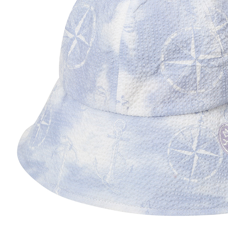 Castelbajac Women's Seersucker Pattern Ribbon Bucket Hat- 2 Colors