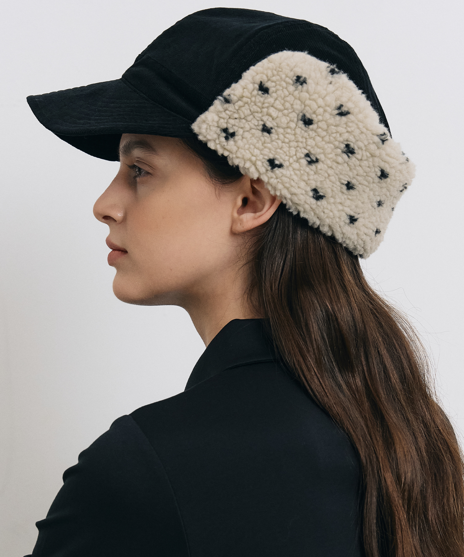Dot Boa Earflap Cap Ivory