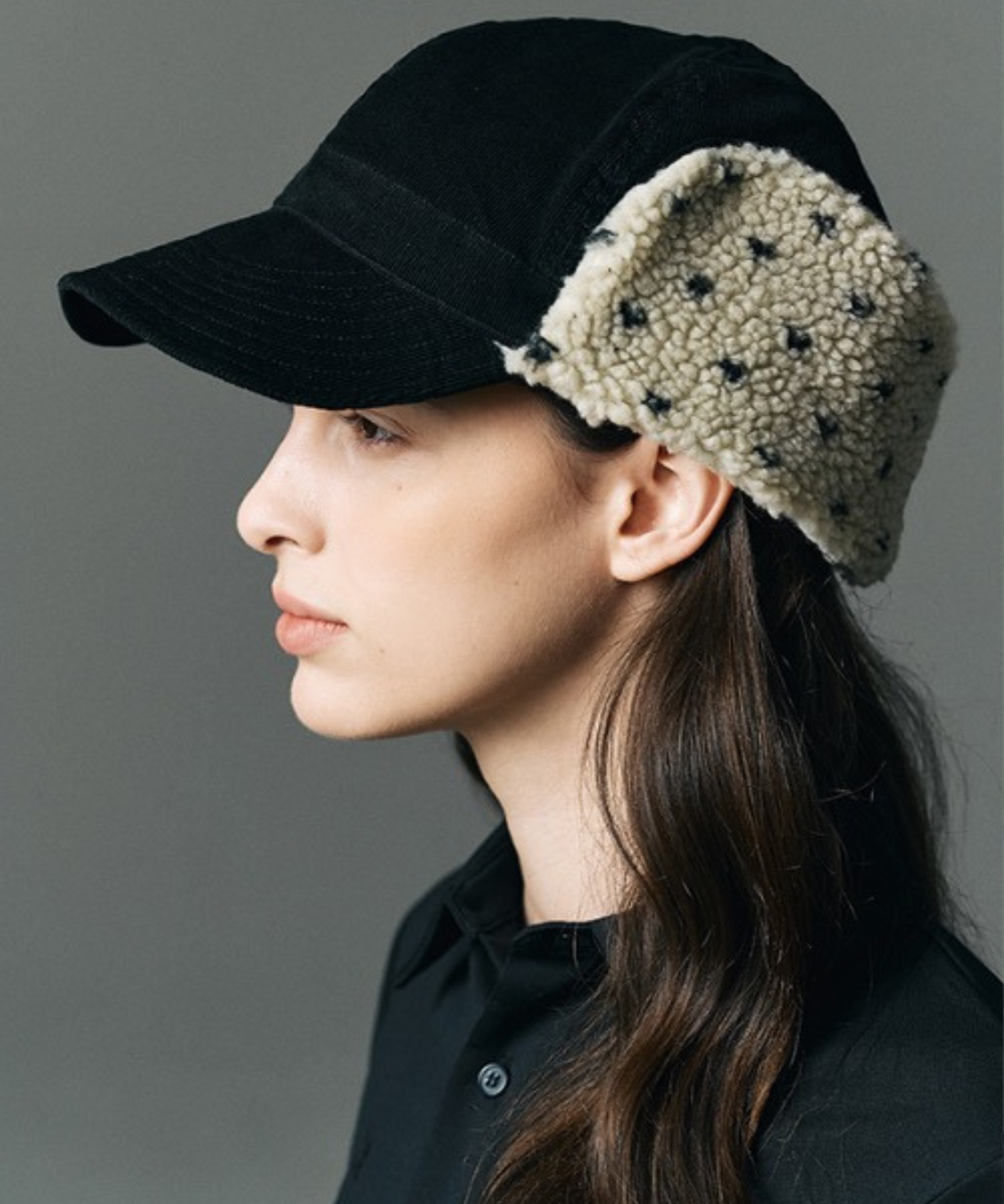 Dot Boa Earflap Cap Ivory