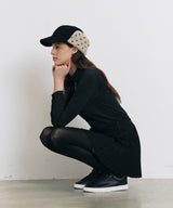 Dot Boa Earflap Cap Black