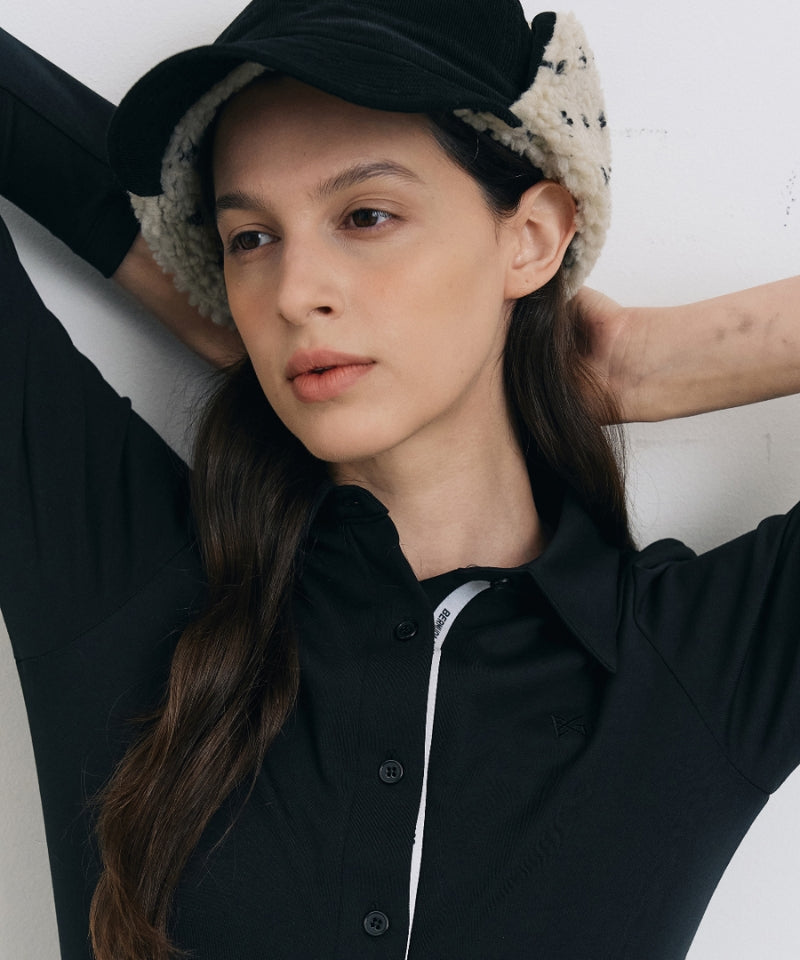 Dot Boa Earflap Cap Black