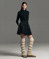 Knee-High Padded Leg Warmers Beige