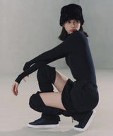 Knee-High Padded Leg Warmers Black