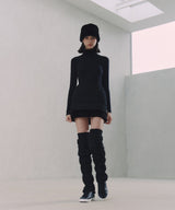 Knee-High Padded Leg Warmers Black