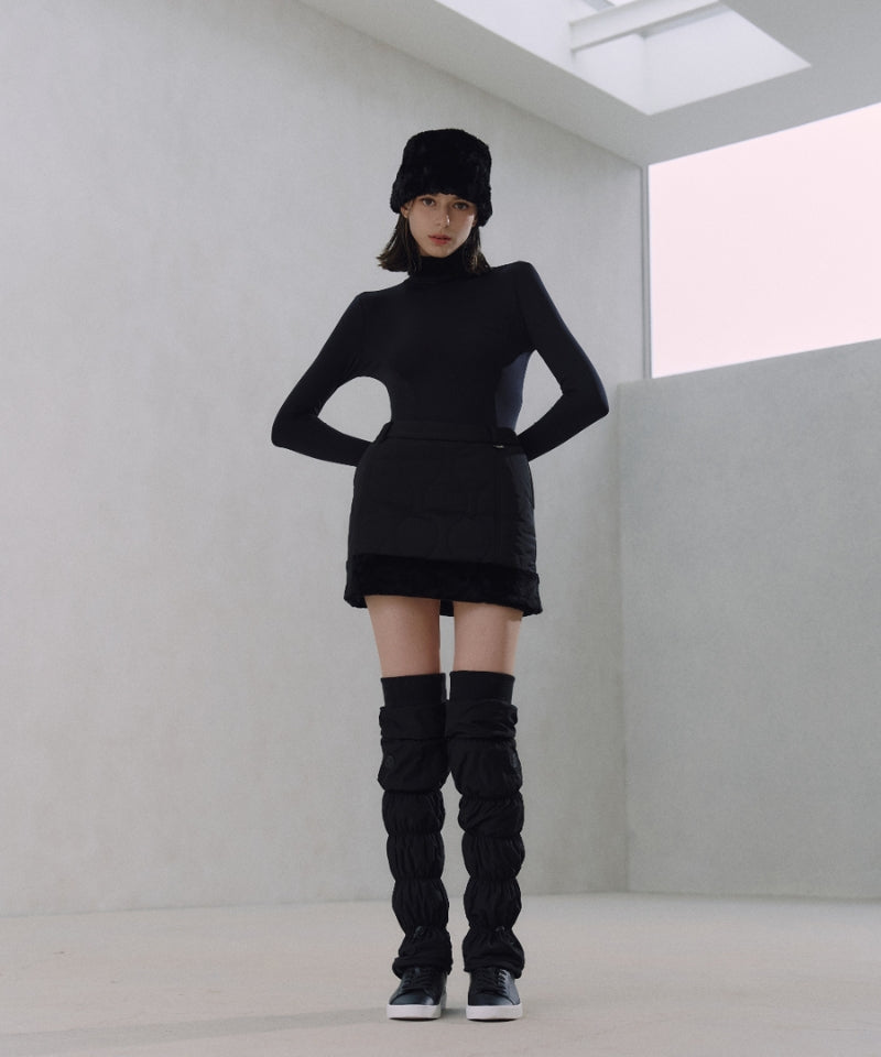 Knee-High Padded Leg Warmers Black