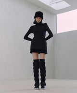 Knee-High Padded Leg Warmers Black