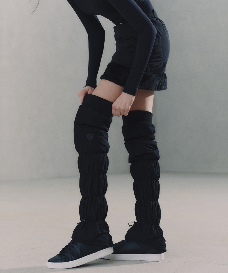 Knee-High Padded Leg Warmers Black