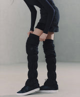 Knee-High Padded Leg Warmers Black