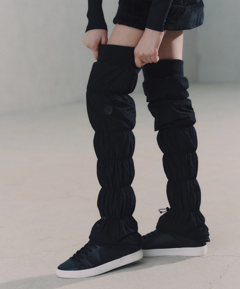 Knee-High Padded Leg Warmers Black