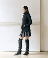 Knee-High Padded Leg Warmers Black