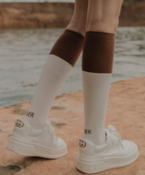 OBER Golf Monotone Color Blocking Socks Brown
