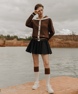 OBER Golf Monotone Color Blocking Socks Brown