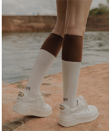 OBER Golf Monotone Color Blocking Socks Brown