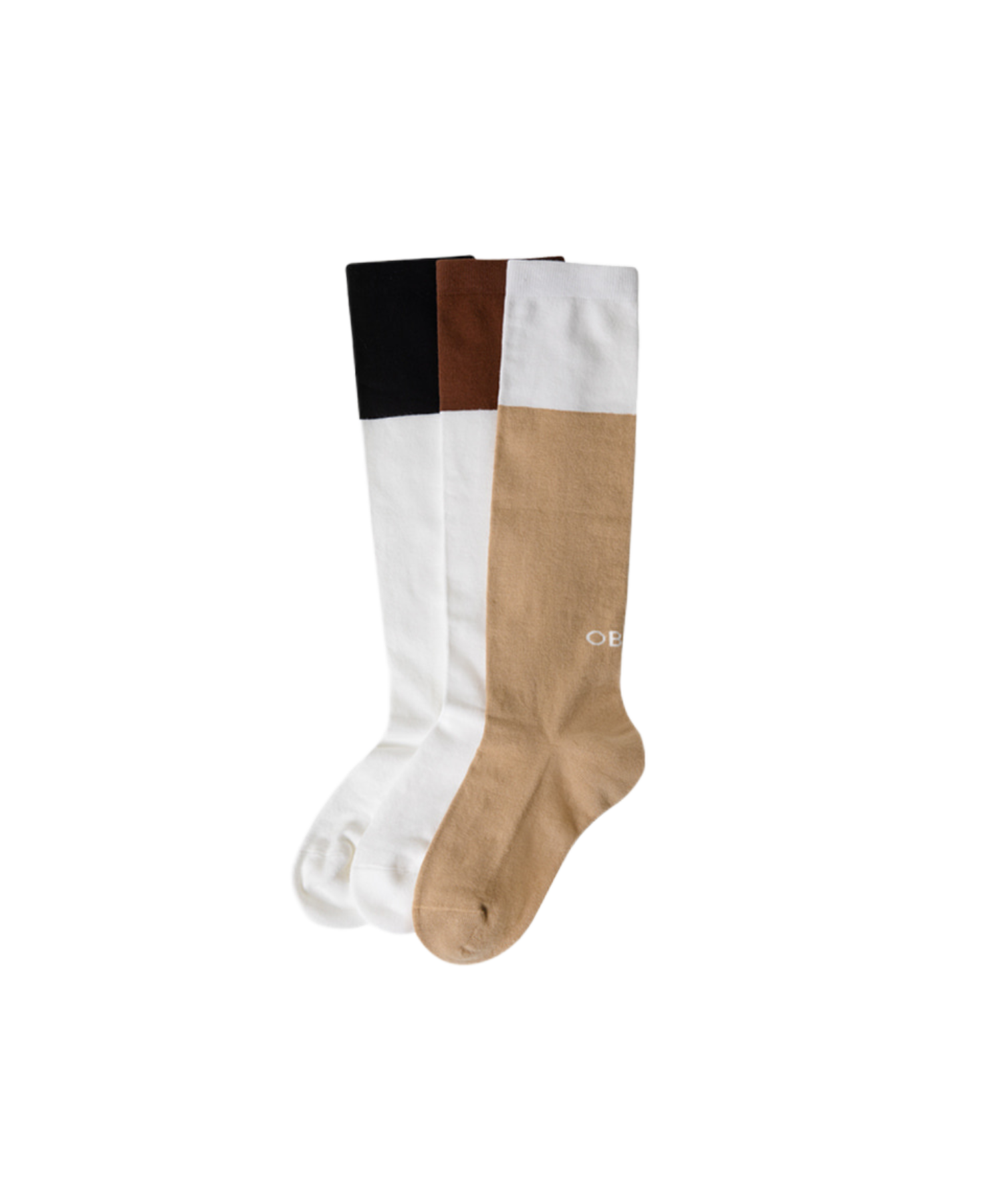 OBER Golf Monotone Color Blocking Socks Black