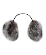 Monday Flow Real Fox and Leather Earmuffs Silver Fox