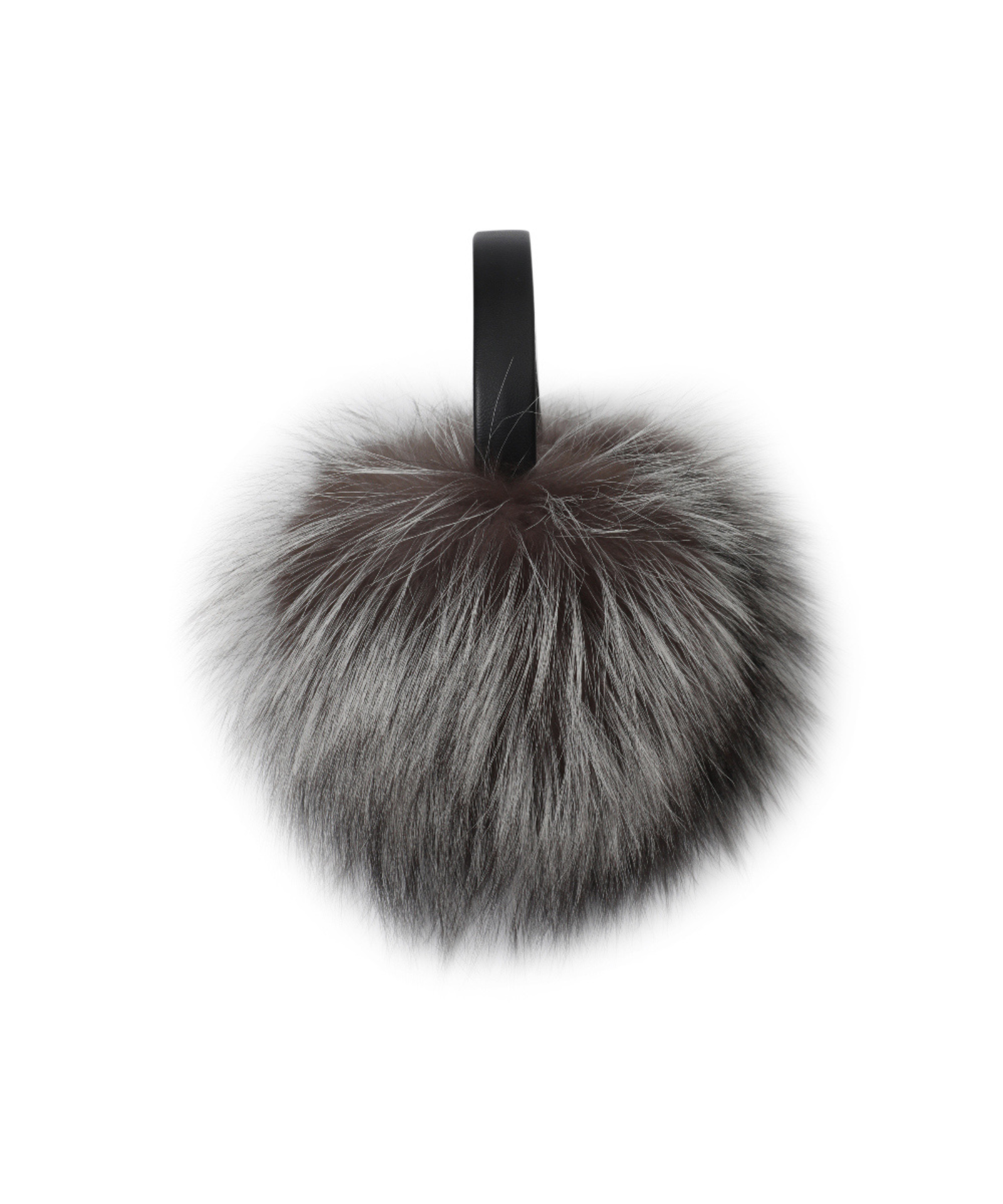 Monday Flow Real Fox and Leather Earmuffs Silver Fox