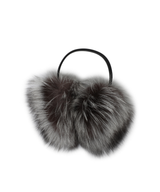 Monday Flow Real Fox and Leather Earmuffs Silver Fox