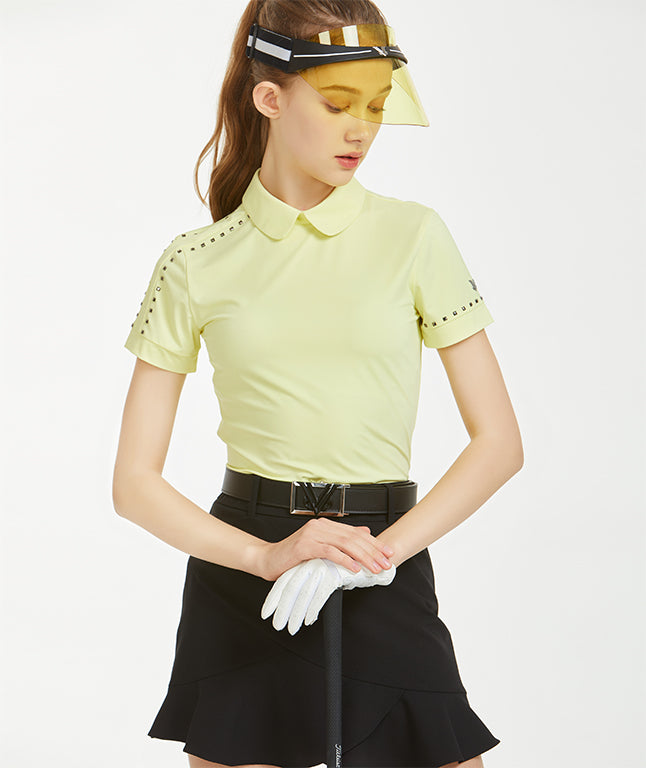 [TOP DEAL]Rondi Shoulder Stud Polo Shirt