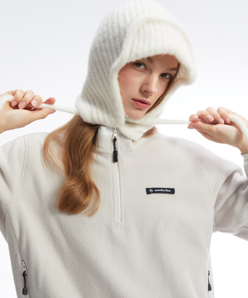 Monday Flow Soft Earflap Beanie Ivory