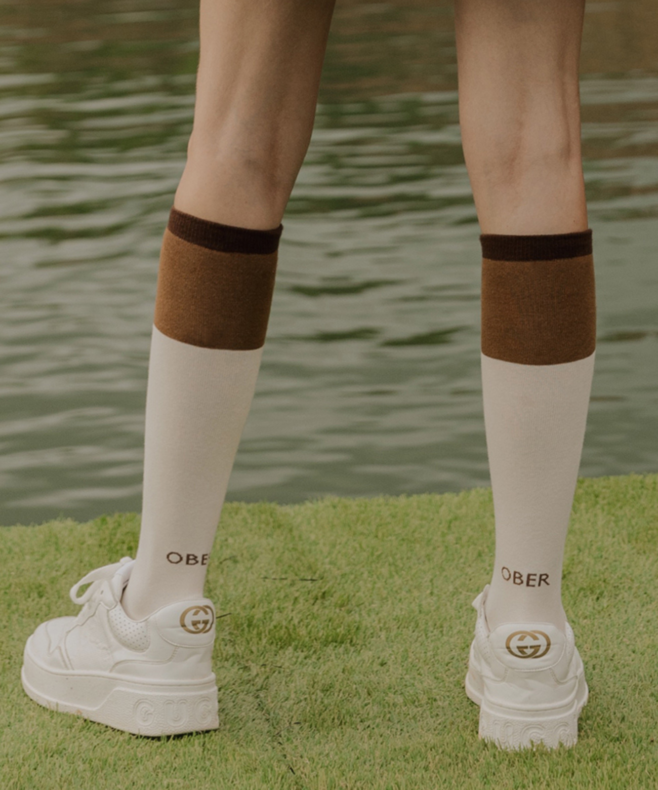 OBER Golf Two Tone Color Block Socks Brown