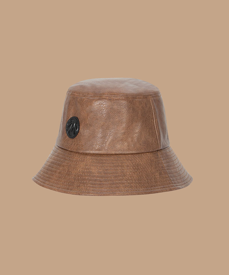 Black Label Leather Bucket Hat  - 2 Colors