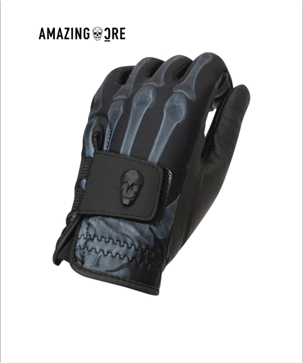 Amazing Cre Bone Graphic Warm Golf Gloves - Black
