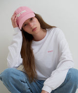 Logo Embroidered Ball Cap Bubble Pink