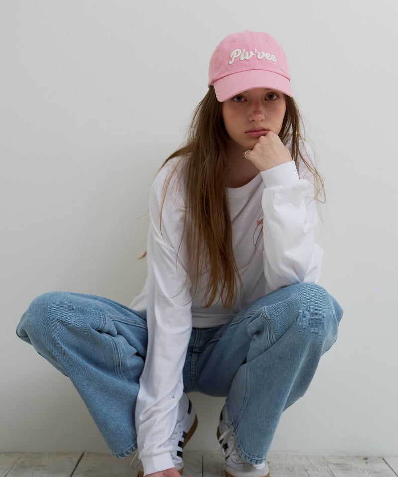 Logo Embroidered Ball Cap Bubble Pink