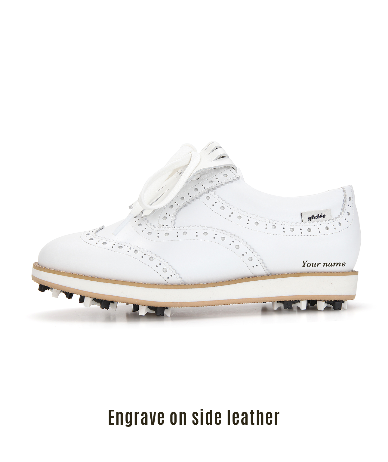 [Warehouse Sale] Giclee No.21 Premium Leather Golf Shoes - Gold